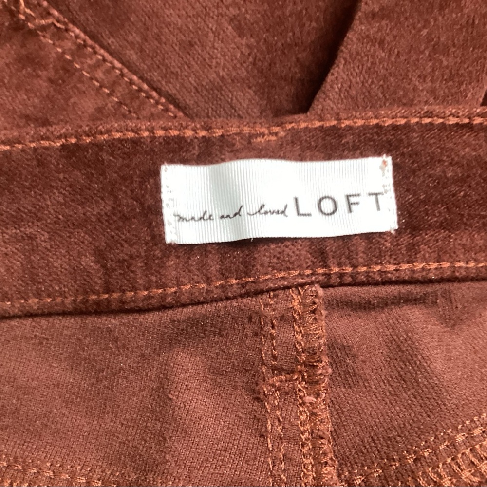 Loft Velveteen High Waist Straight Leg Pants 12 - Picture 7 of 9